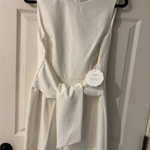 Paper Doll Ivory Mini Dress with Bow Size 10
